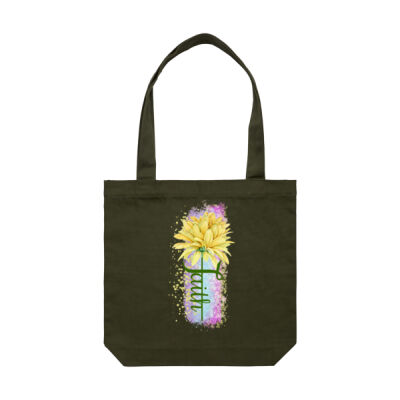 Faith Flower Eco Canvas Tote Thumbnail