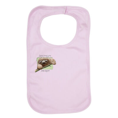 Sloth. Jesus Loves You - Just sayin! Baby Bib Thumbnail